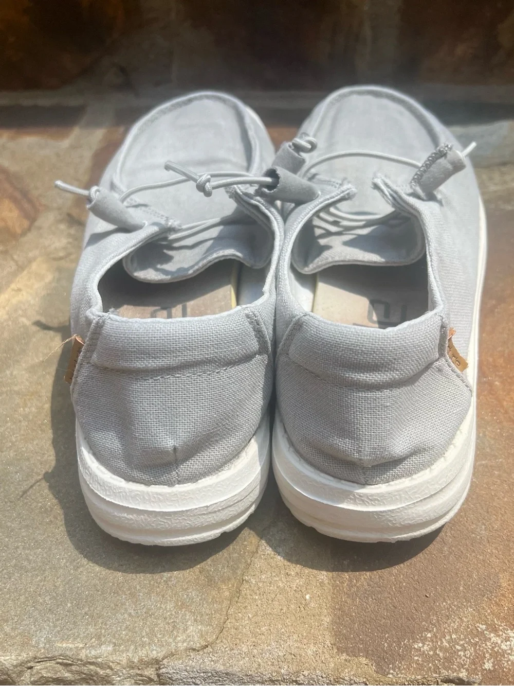 Hey Dude Women’s 7 Wendy Chambray Light Grey Casual Slip-On Shoes